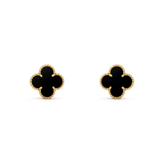 Black Clover Earrings - Gold