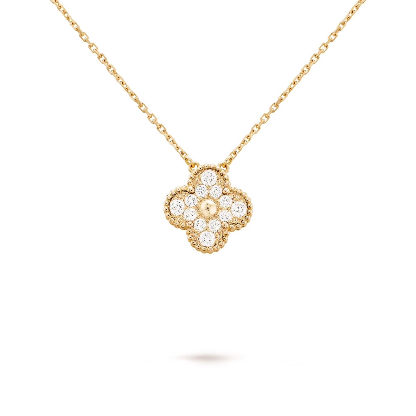 Crystal Clover Necklace - Gold