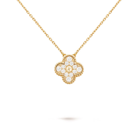 Crystal Clover Necklace - Gold