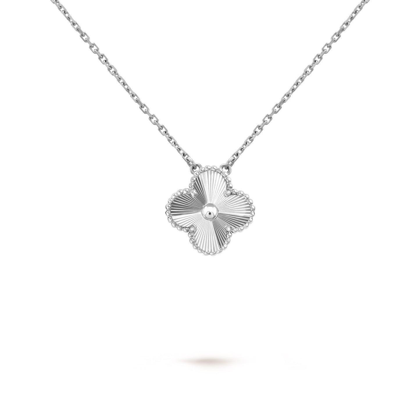 Laser Clover Necklace - Silver