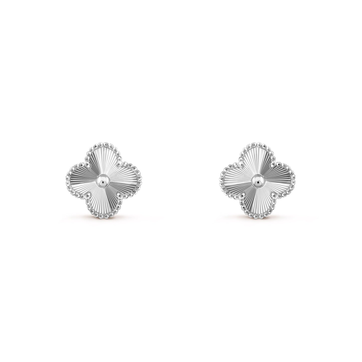 Laser Clover Earrings - Silver