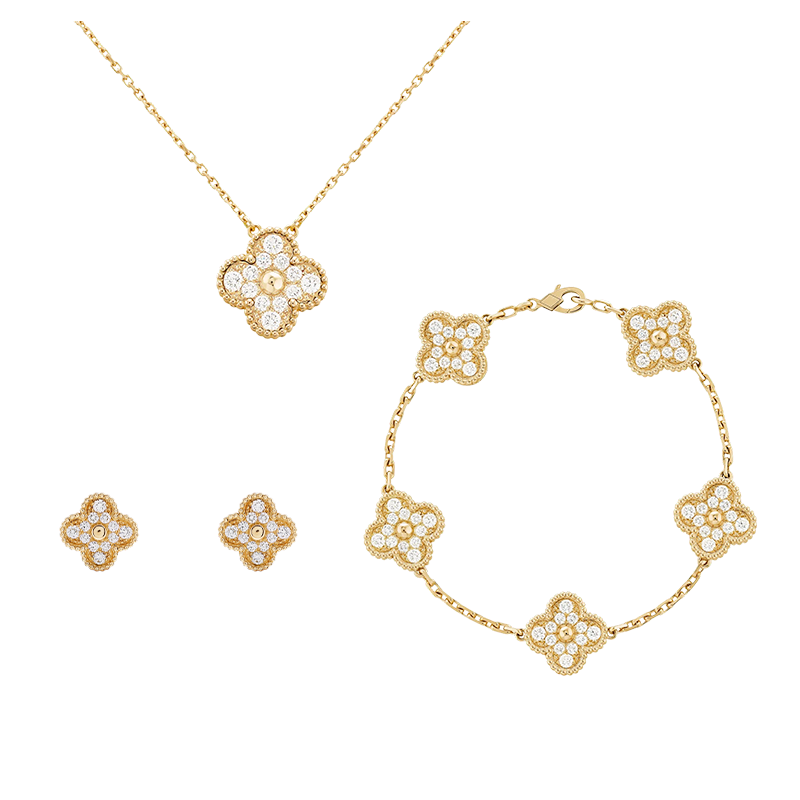 The Crystal Clover Set - Gold