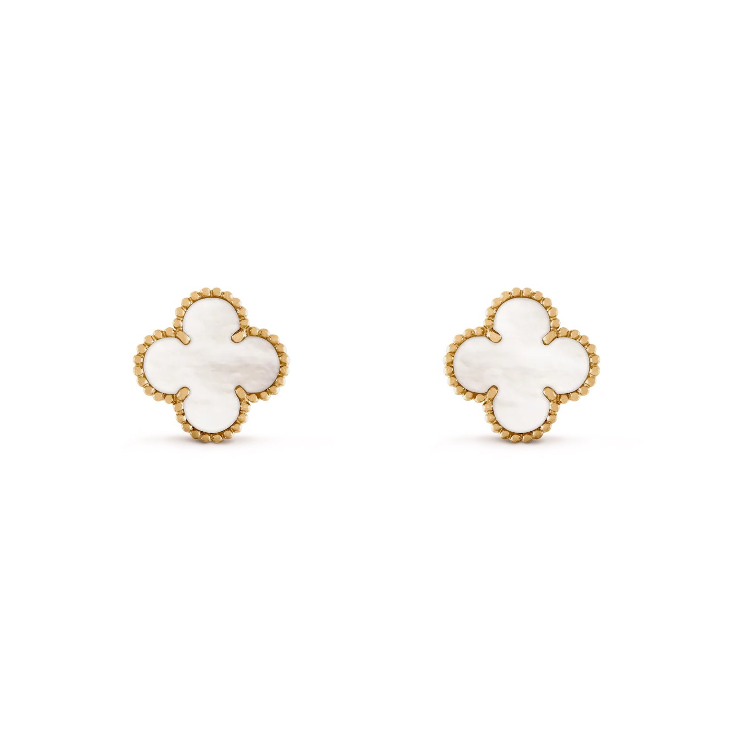 White Clover Earrings - Gold