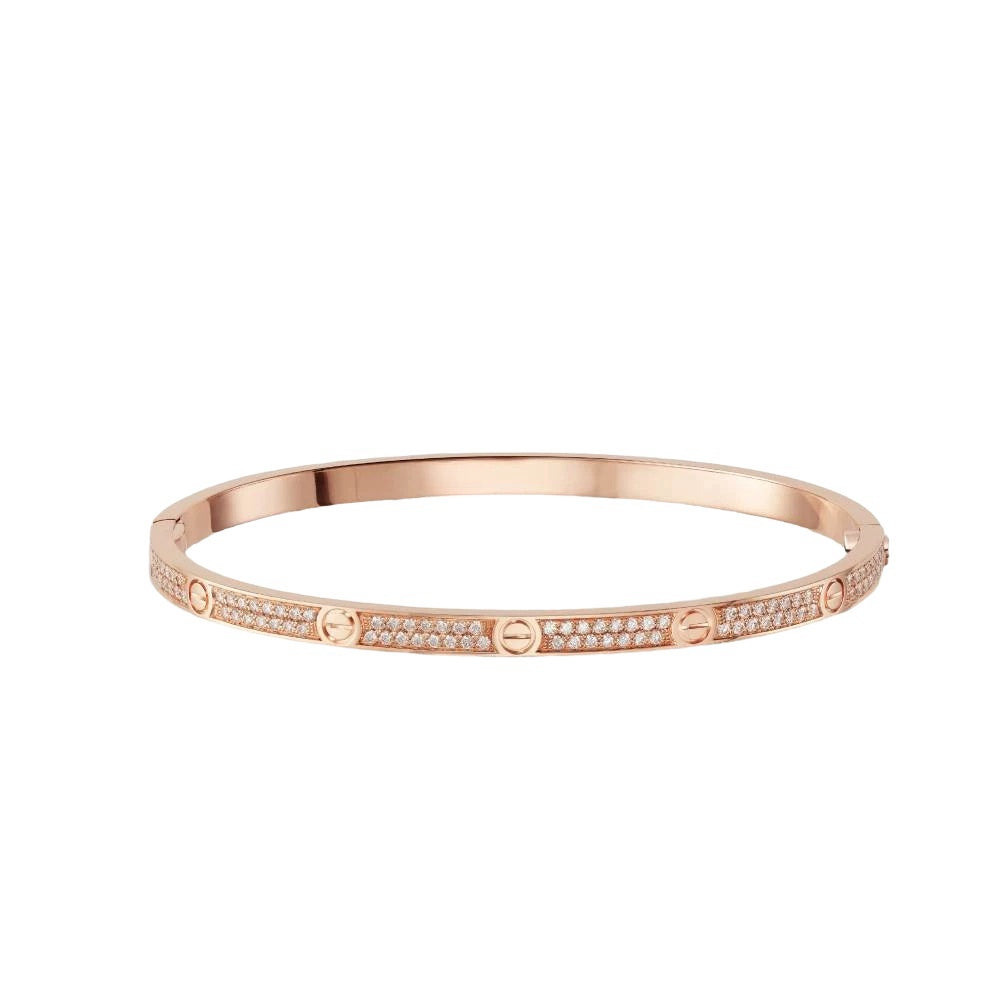 The Small Rhinestone Bracelet - Rose Gold